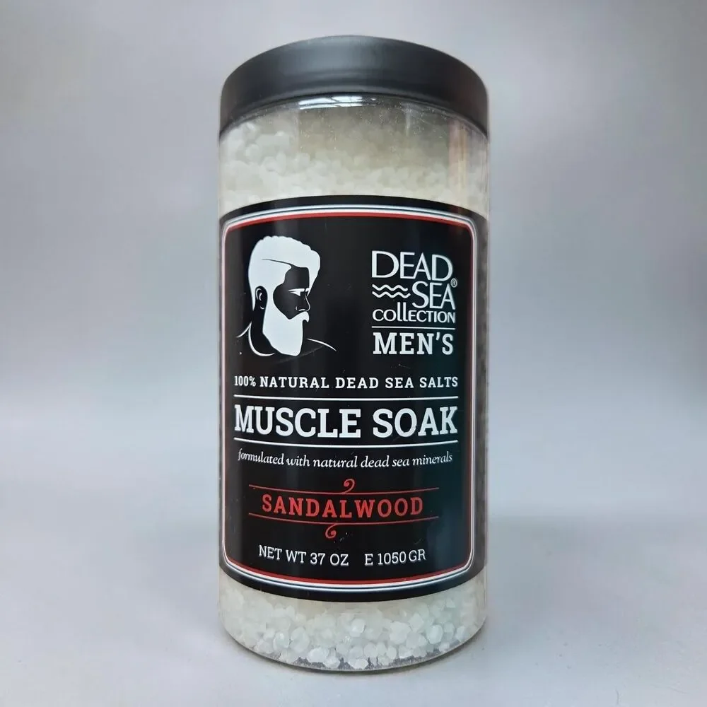 Dead Sea Collection Men's Muscle Soak Sandalwood Bath Salts 37 oz New